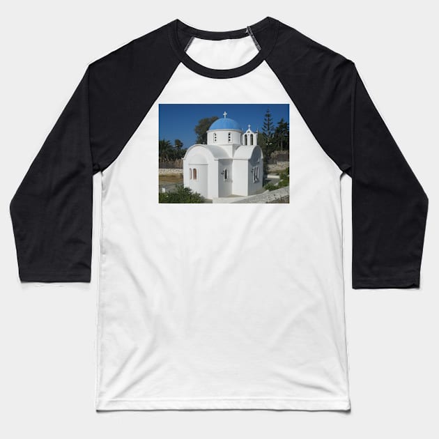 Small church in Paros Baseball T-Shirt by Parafull